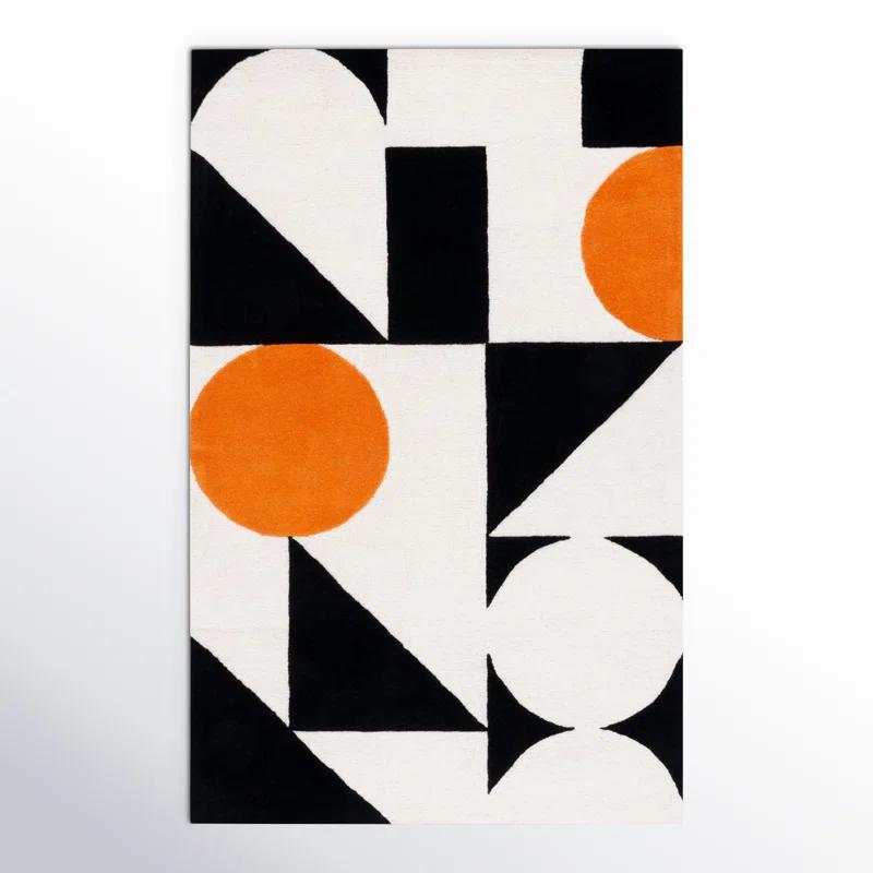 Rodeo Drive RD857 Hand Tufted Indoor Area Rug - 8'x10' - Rust/Black - Safavieh