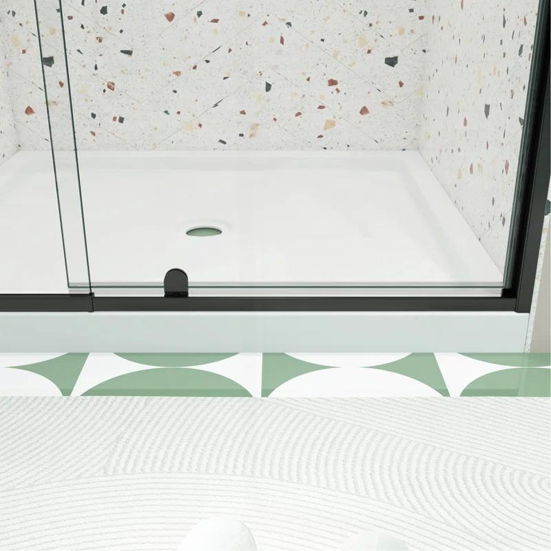 38-42" W x 71" H Flush Glass Shower Door Reversible Installation