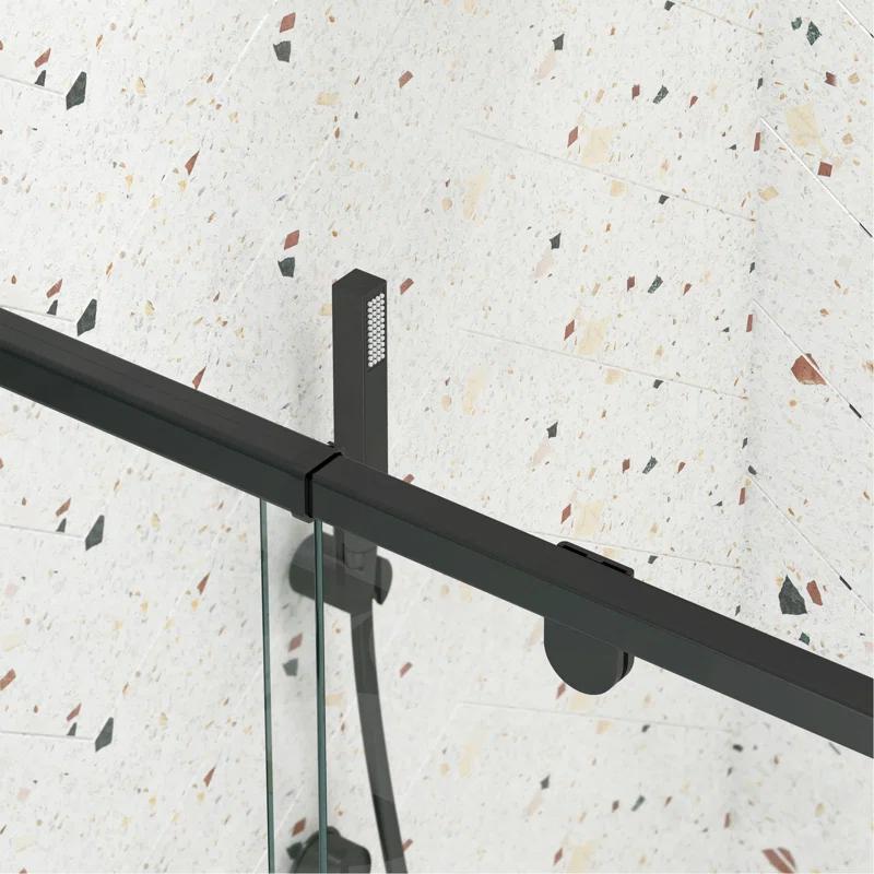 38-42" W x 71" H Flush Glass Shower Door Reversible Installation