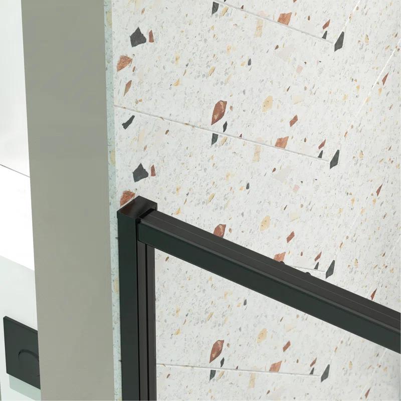 38-42" W x 71" H Flush Glass Shower Door Reversible Installation