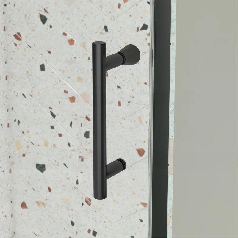 38-42" W x 71" H Flush Glass Shower Door Reversible Installation