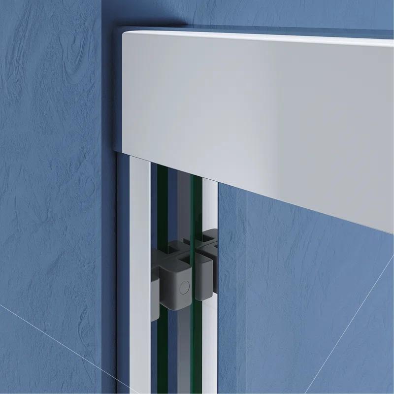 VODYXSEP Sliding Shower Glass Door 56-60 In. W X 72 In. H, Adjustable Semi Frameless Shower Door, Certified Thick Clear Clear Tempered Glass, 304 Stainless Steel Handles Y4VO-W2269P144322