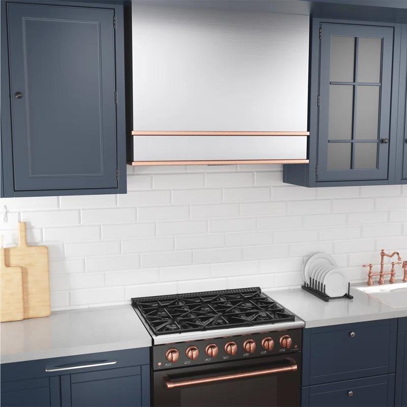 Akicon 36" Stainless Steel 600 CFM Ducted (Vented) Wall Mounted Required Range Hood