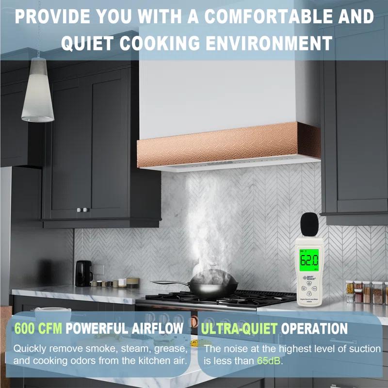Akicon 600 CFM Ducted (Vented) Wall Mounted Required Range Hood