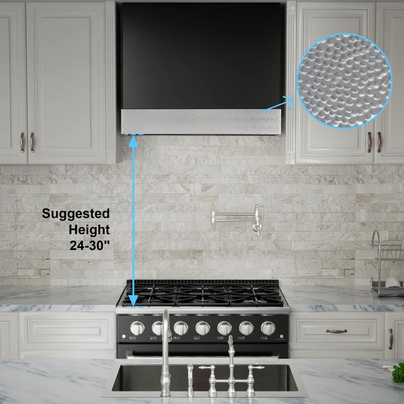 Akicon 600 CFM Ducted (Vented) Wall Mounted Required Range Hood