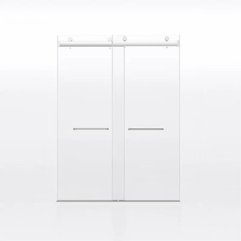 PET STOP LLC F5YDNC1F0736Q 60" Width x 76"Height Shower Doors with 3/8"(10mm) Clear Tempered Glass