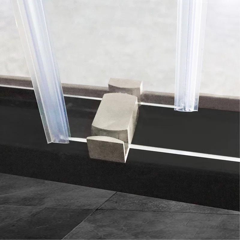 PET STOP LLC F5YDNC1F0736Q 60" Width x 76"Height Shower Doors with 3/8"(10mm) Clear Tempered Glass