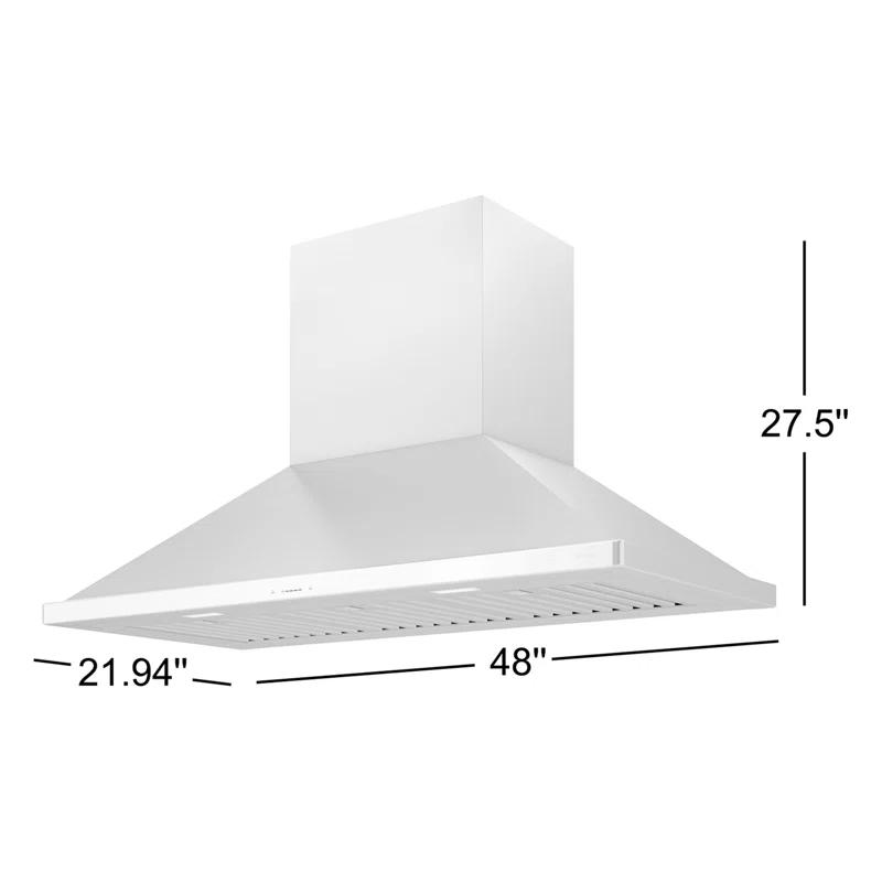 Zephyr Siena 48" 1200 CFM Wall Mount Range Hood with LED Light in Stainless Steel
