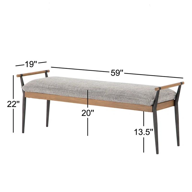 Grayson Transitional Slim-Profile Bench in Thames Raven