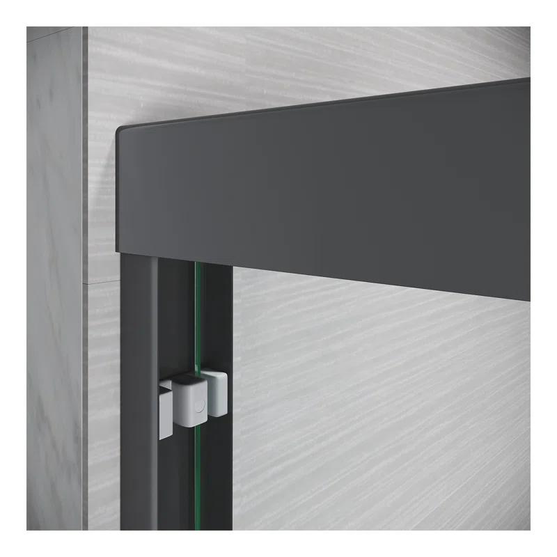 Wood Garden Sliding Shower Glass Door 44-48"W x 72"H, Adjustable Semi Frameless Shower Door, Certified Thick Clear Clear Tempered Glass, 304 Stainless Steel Handles CRASD04-LY160