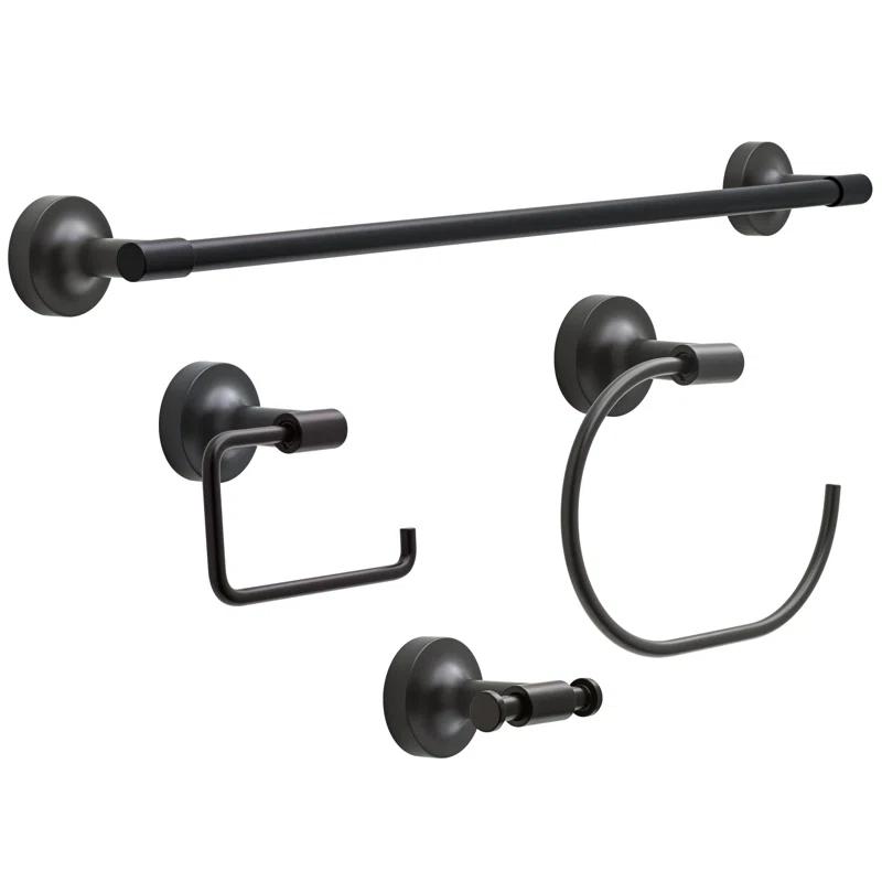 Voisin Round Open Towel Ring Bath Hardware Accessory in Matte Black
