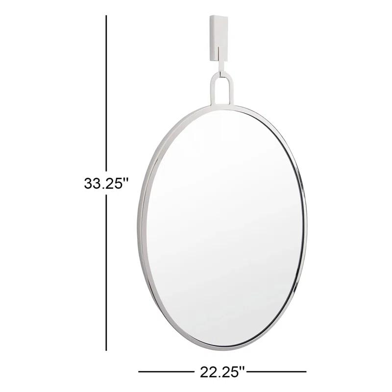 Rectangular Silver Polished Nickel Bathroom Wall Mirror