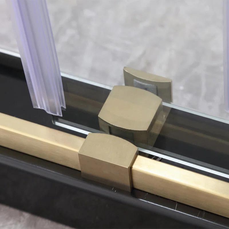 Dimorphos Frameless Sliding Glass Shower Doors with 3/8"(10mm) Clear Tempered Glass 11DD701957Q