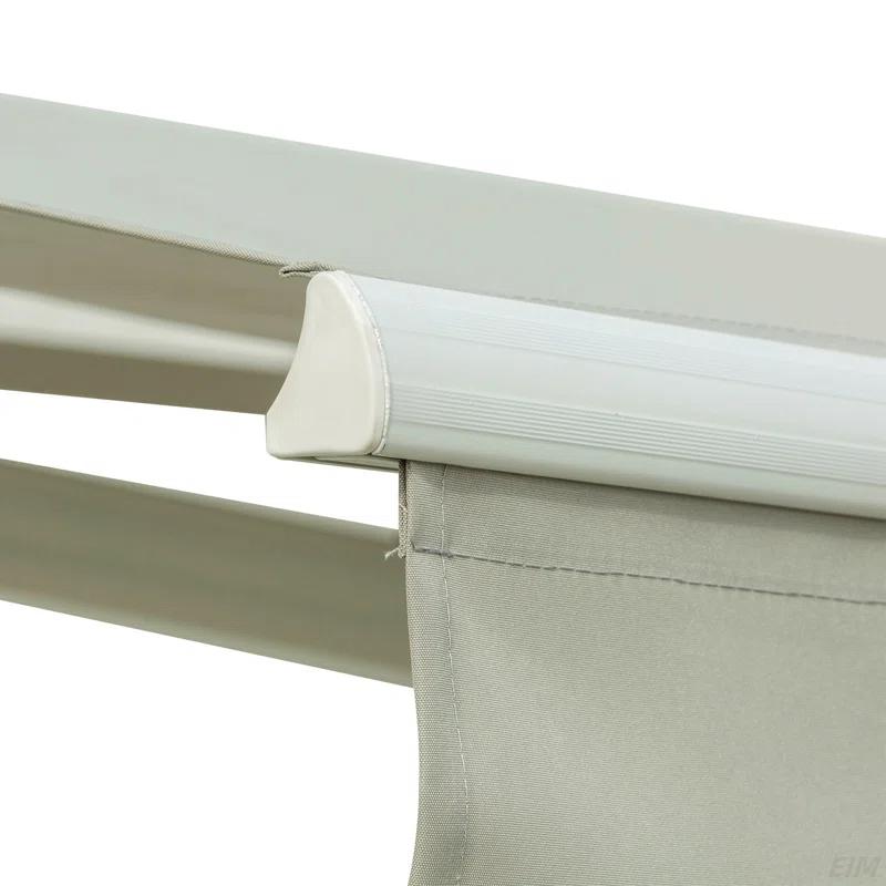 8' X 7' Patio Retractable Awning, Manual Exterior Sun Shade Deck Window Cover, Grey