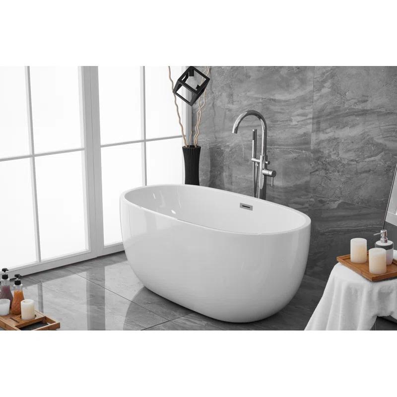 Hudepohl 54'' x 29'' Freestanding Soaking Acrylic Bathtub