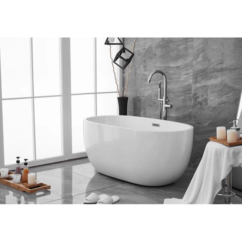 Hudepohl 54'' x 29'' Freestanding Soaking Acrylic Bathtub