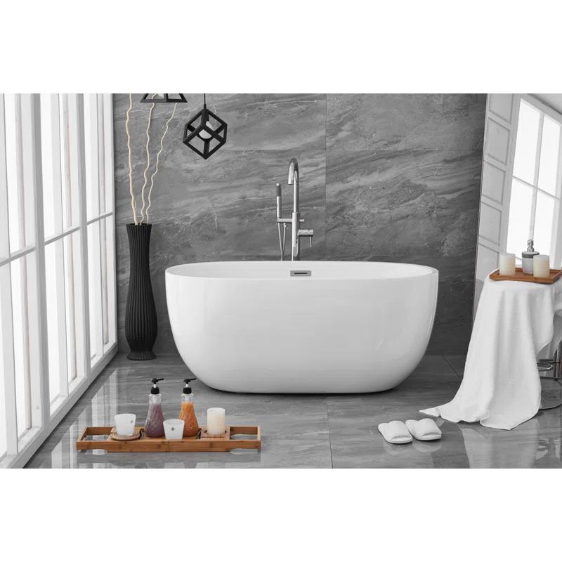 Hudepohl 54'' x 29'' Freestanding Soaking Acrylic Bathtub