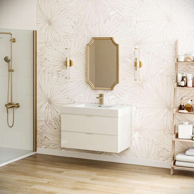 Fresca Valencia 36" Wall Mount Single Sink Bathroom Vanity with Top and Sink (Faucet Not Included)