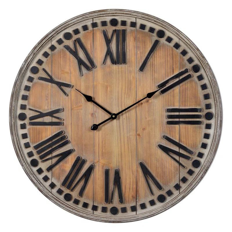 Oversized Wooden Wall Clock