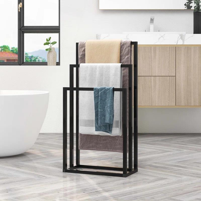 Metal Freestanding Towel Rack 3 Tiers Hand Towel Holder Organizer For Bathroom Accessories