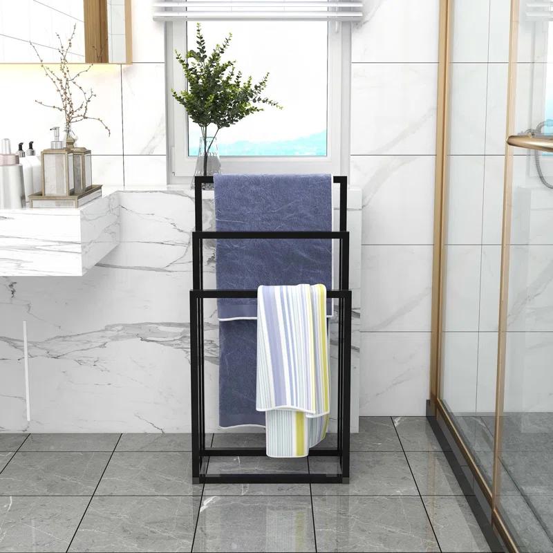 Metal Freestanding Towel Rack 3 Tiers Hand Towel Holder Organizer For Bathroom Accessories