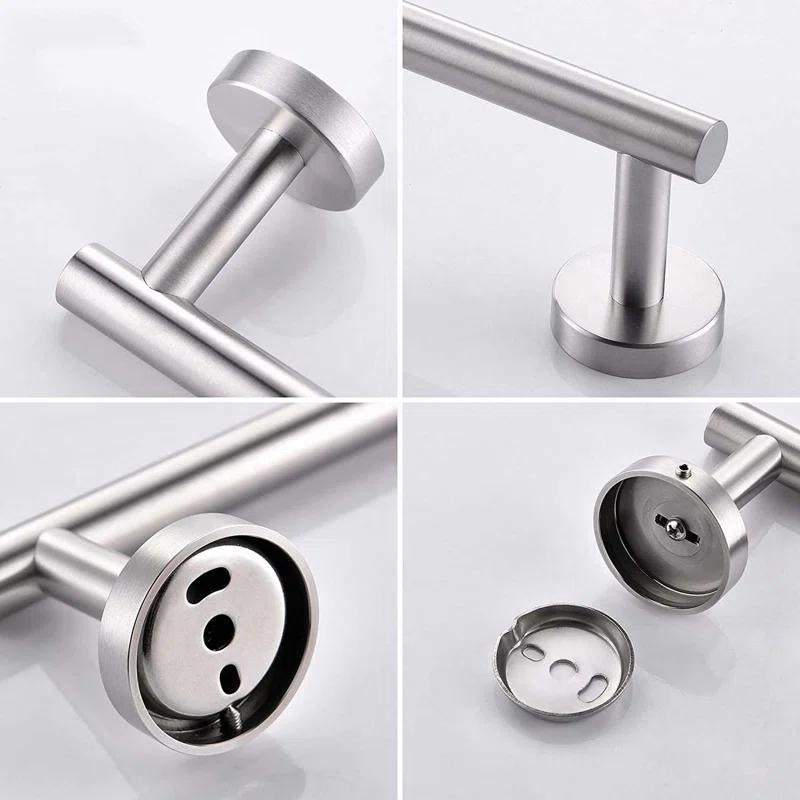 4-Pieces Bathroom Accessories Set, Stainless Steel Bathroom Hardware Set, Bath Towel Bar Set, Towel Racks For Bathroom Wall Mounted.