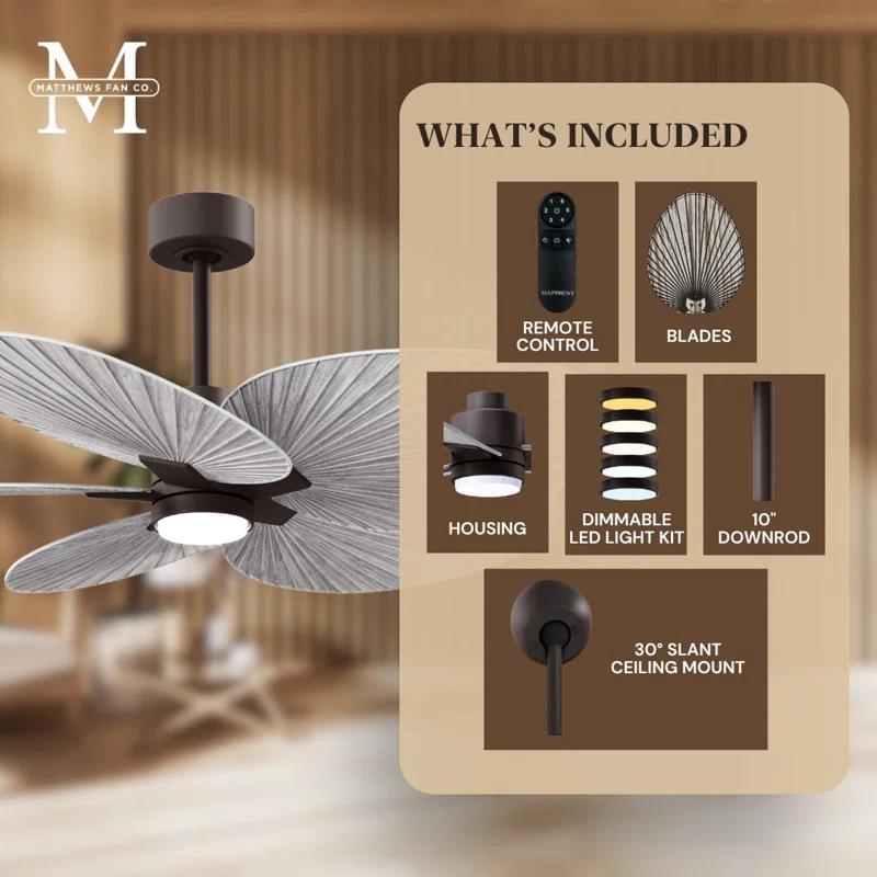 Matthews Fan Company Alessandra - Five Blade Ceiling Fan - Integrated LED