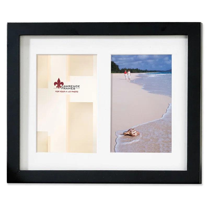 Classic Black Wood Double 4x6 Matted Wall & Tabletop Frame