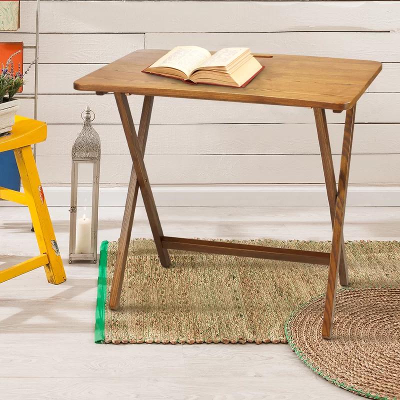 Arizona 28'' Warm Brown Solid Red Oak Folding Table