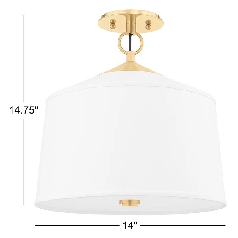 Emrys Semi-Flush Mount - White / 14" Dia