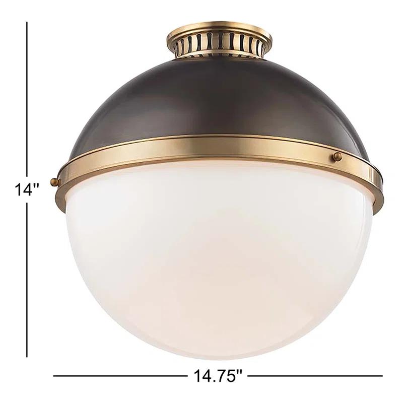 Manila Single Light Glass Semi Flush Mount