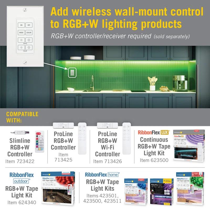 Wireless Wall Mount Touchpad for RGB+W LED Dimmers