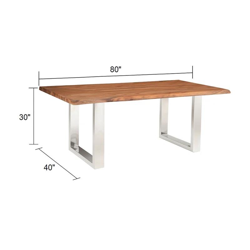 Aabriella 80'' Wood and Metal Rectangular Dining Table