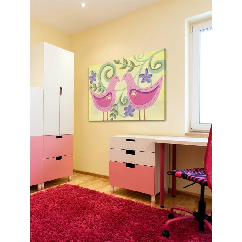 Marmont Hill "2 Birds" by Reesa Qualia Print on Wrapped Canvas