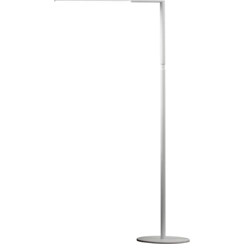 Sleek Minimalist Matte White LED Floor Lamp with Adjustable Brightness
