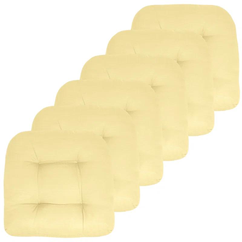 Premium Patio Tufted Outdoor Solid Chair Cushions, 19" x 19"