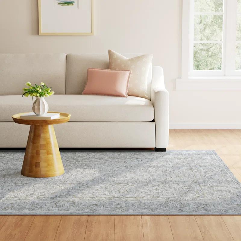 Cait Oriental Handmade Tufted Wool/Silk Denim/Taupe/Ivory Area Rug