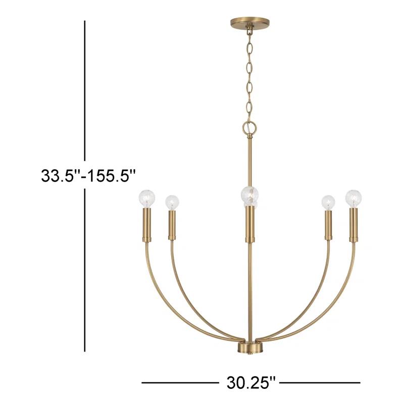 Ansley 6 Light Metal Dimmable Chandelier