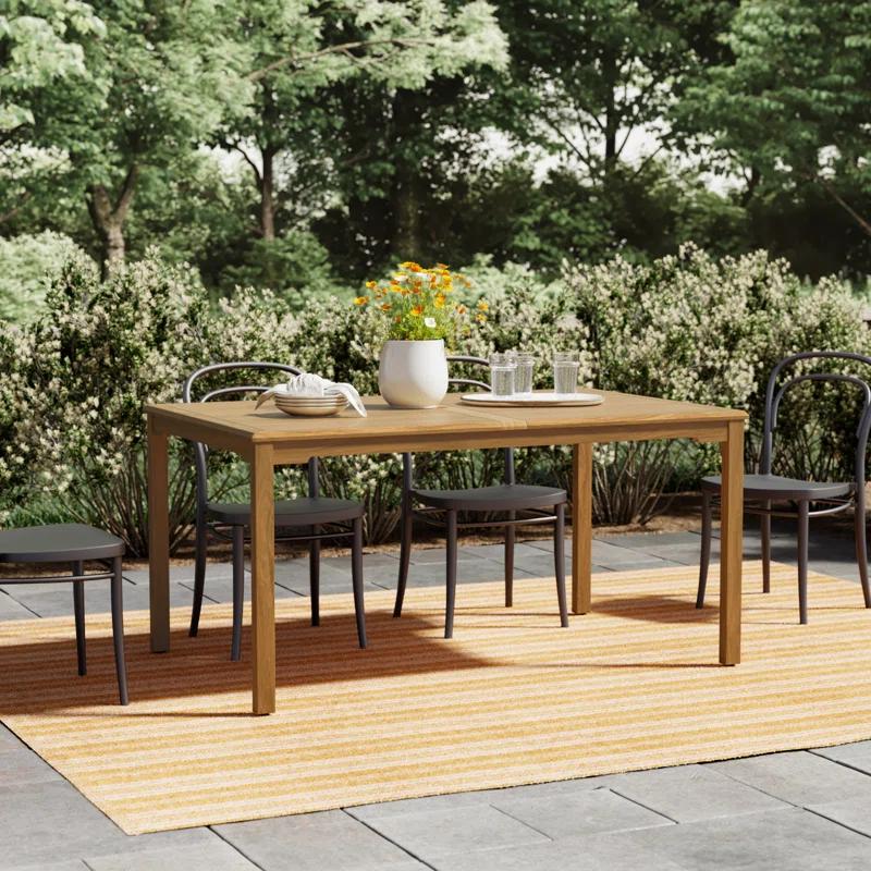 Sonlin 59'' Teak Outdoor Dining Table