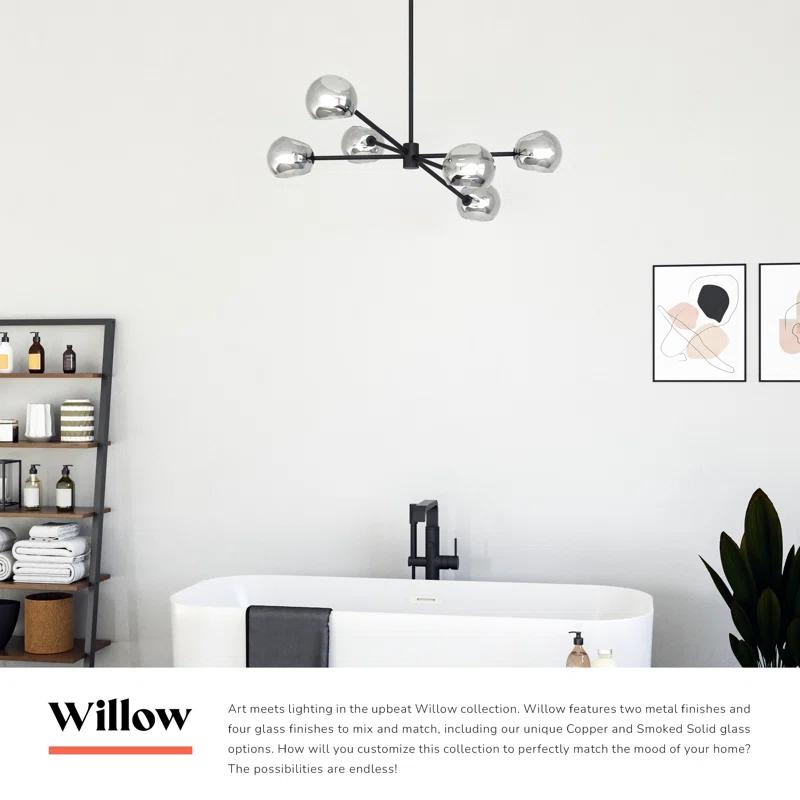 Willow 6 Light Metal Sputnik Chandelier