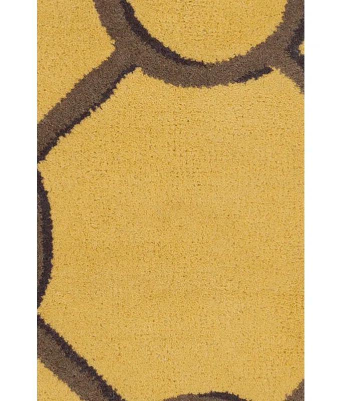 Stella Patterned Contemporary Wool Yellow/Brown Area Rug