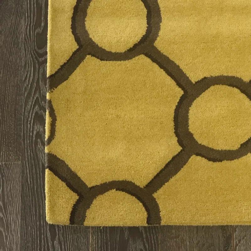 Stella Patterned Contemporary Wool Yellow/Brown Area Rug