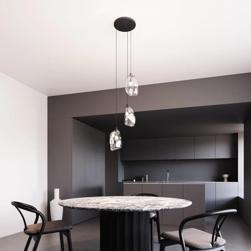 Liquid 3 - Light Satin Black Cluster Pendant
