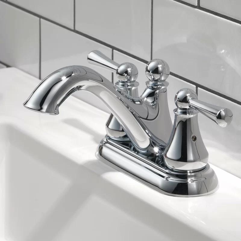Sleek Modern 4'' Centerset Chrome Bathroom Faucet with Dual Handles