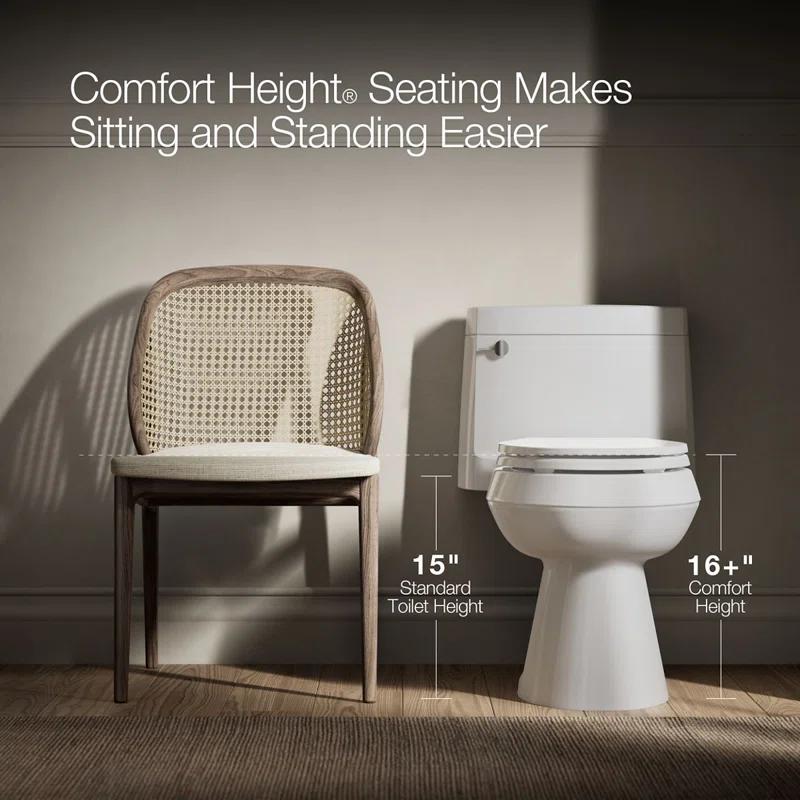 Kohler Santa Rosa Comfort Height One-Piece Compact Elongated 1.28 Gpf Toilet With Revolution 360 Swirl Flushing Technology And Continuousclean St K-30812-0