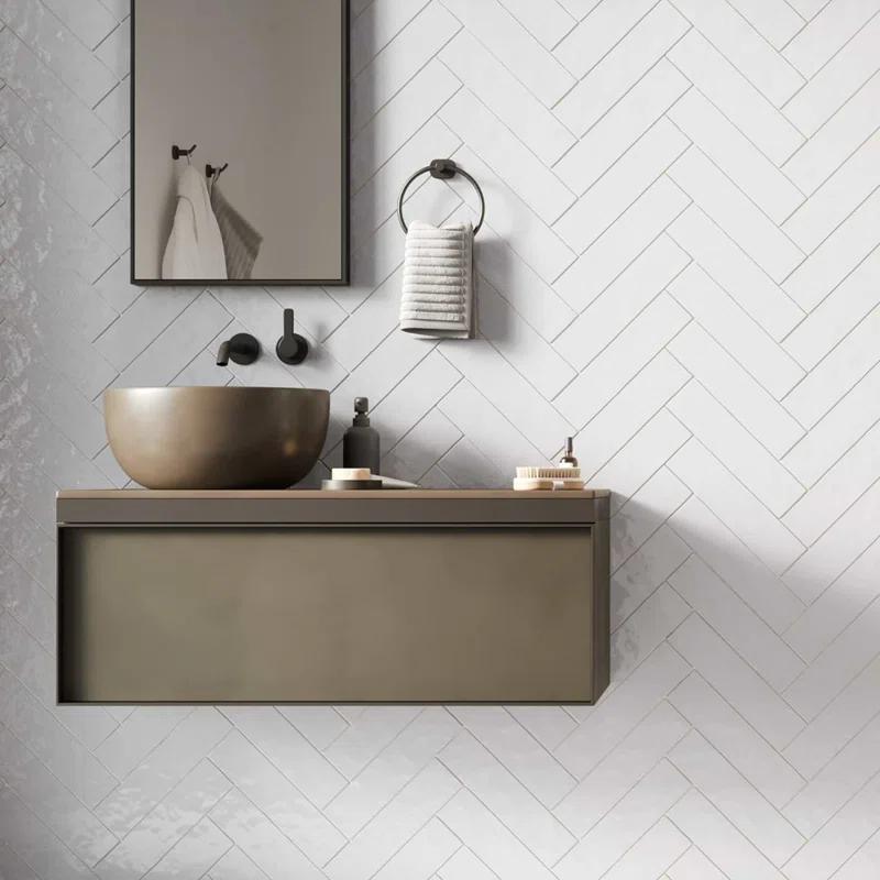 Barcelona 3" W x 12" L Polished Ceramic Subway Wall Tile (10.76 Sq. Ft. / Case)