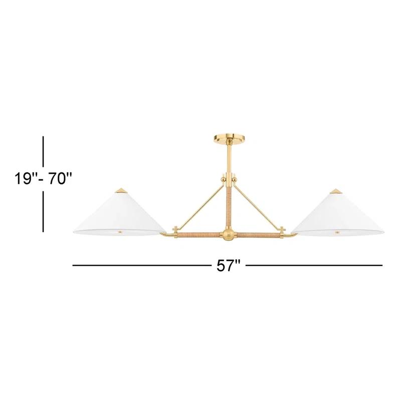 Axton Linear Pendant Light - Antique Brass / 2 Light
