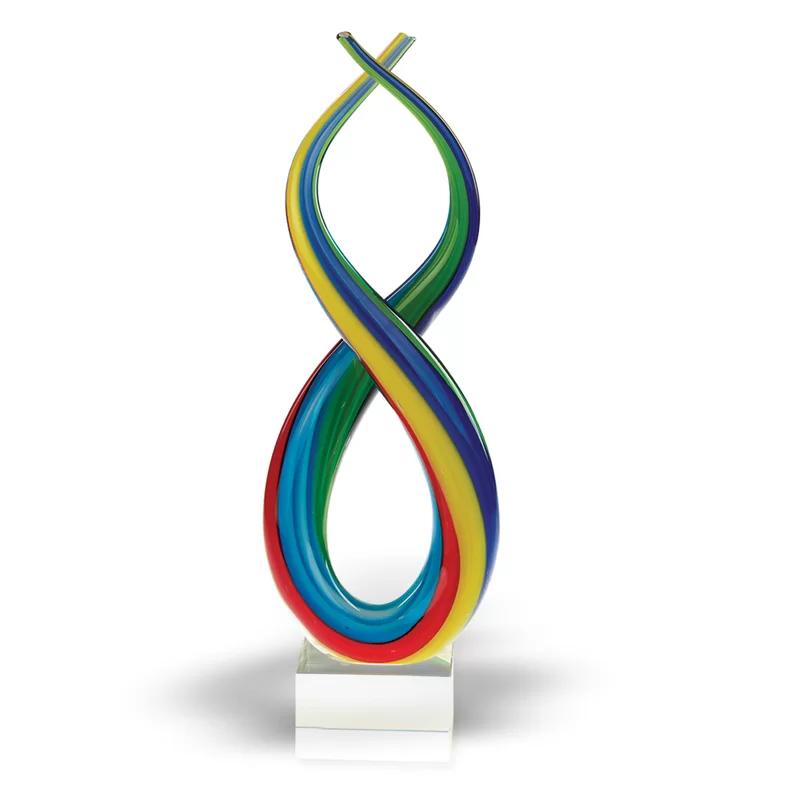 Spectrum Rainbow Murano Style 7" Art Glass Figurine