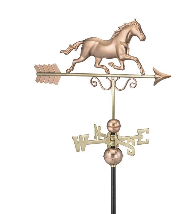 Colonial Homestead Polished Copper Galloping Horse Weathervane - 24"L