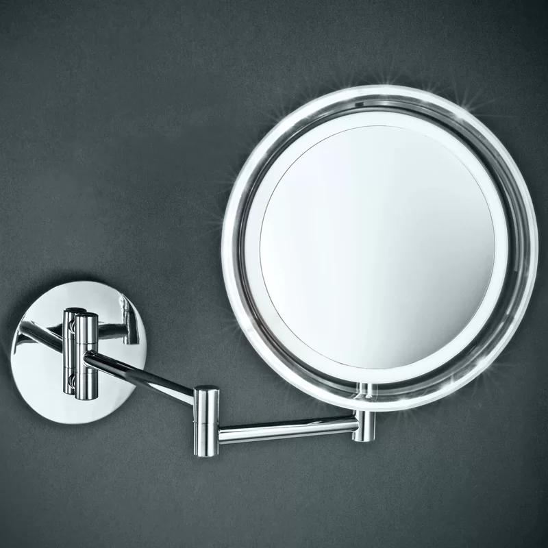 Luxe 5x Magnification LED Wall Mounted Mirror in Polished Chrome